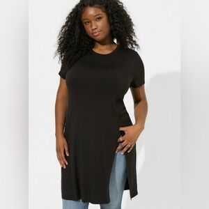 Super Soft Crew Neck Split Front Torrid Plus Size Tunic Top